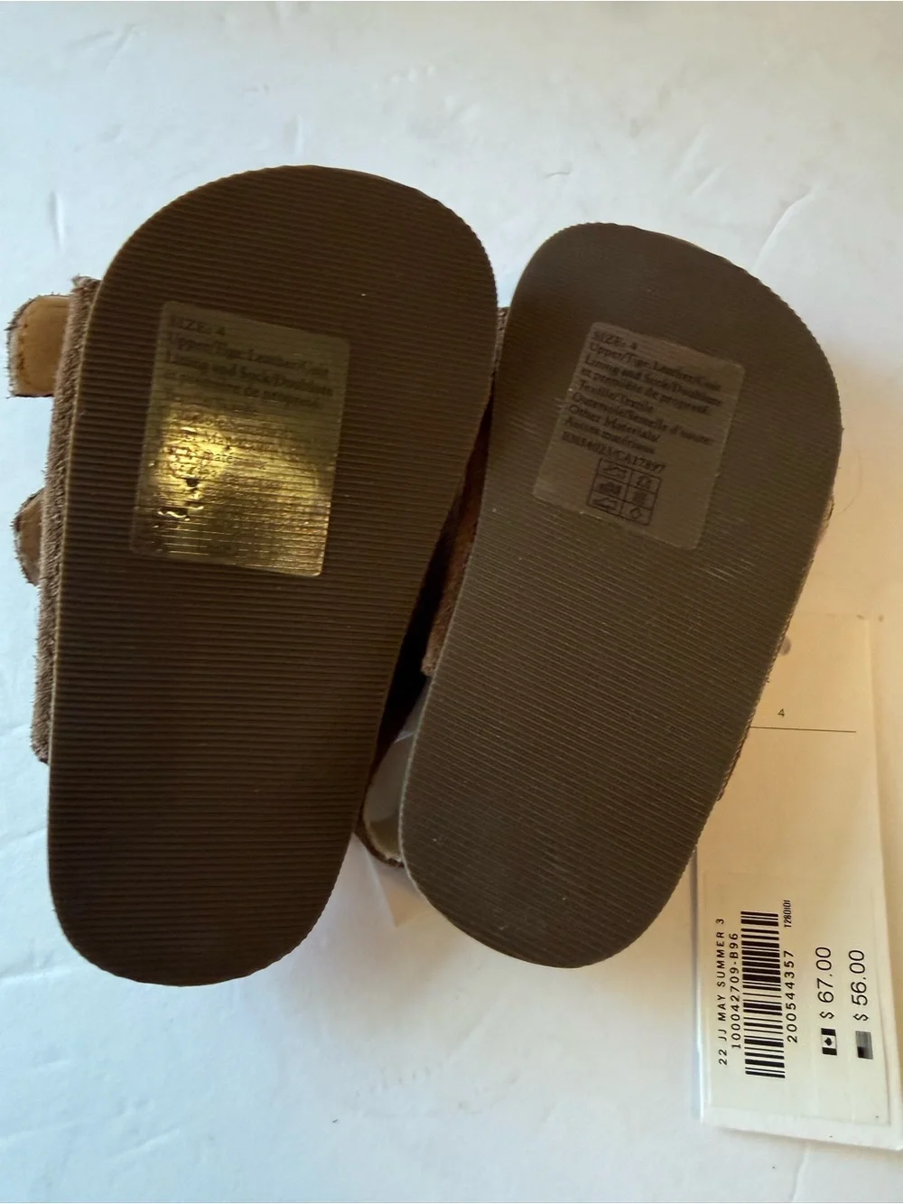 Janie and Jack Brown Suede Kids Buckle Sandals